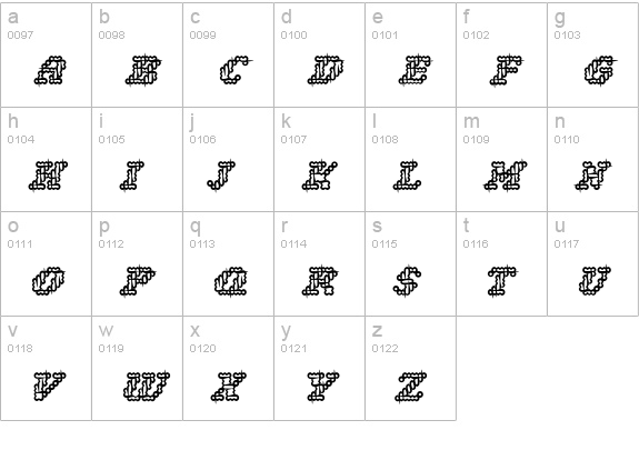 NarlyInline lowercase a-z preview