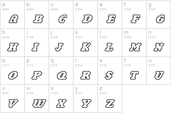 NarlyOutlineOutline lowercase a-z preview