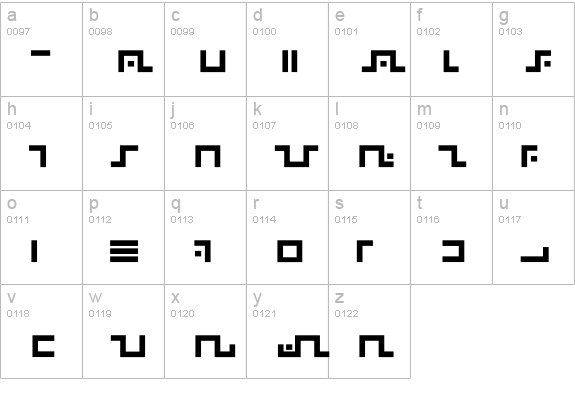 Narn  lowercase a-z preview