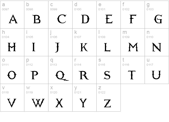 Narnia BLL lowercase a-z preview