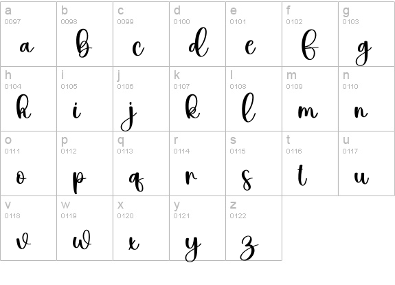 Narrative lowercase a-z preview