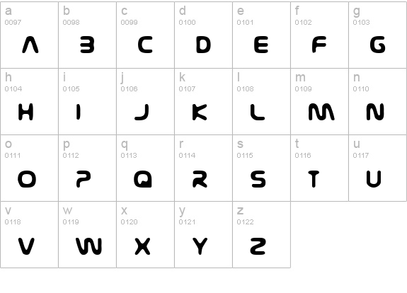 Nasal lowercase a-z preview