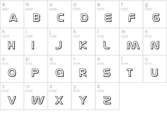 Nasalization 3D lowercase a-z preview