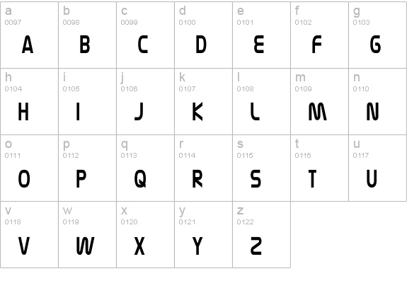 Nasalization Condensed lowercase a-z preview