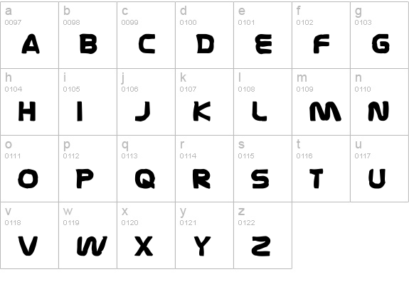 Nasalization Ink lowercase a-z preview