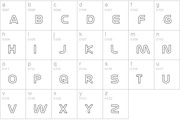 Nasalization Outline lowercase a-z preview
