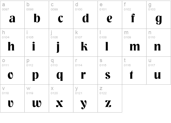 Nashvi DemiBold lowercase a-z preview