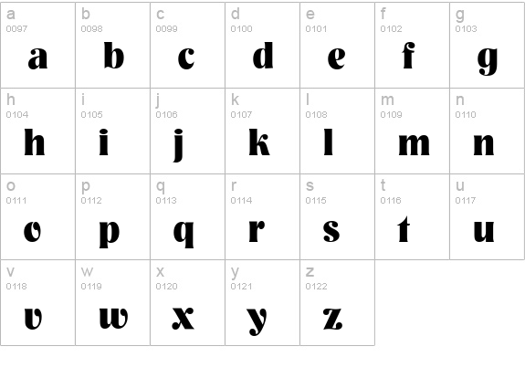 NashvilleSerial-Xbold-Regular lowercase a-z preview