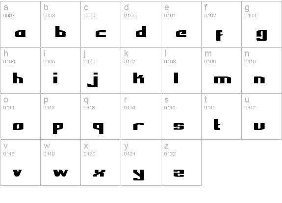 National Express Expanded lowercase a-z preview
