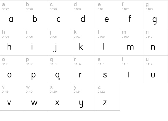 National First Font lowercase a-z preview
