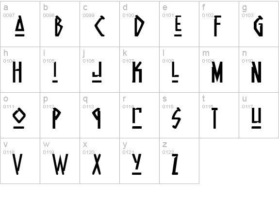Native Alien lowercase a-z preview