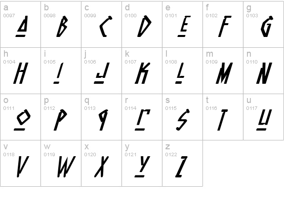 Native Alien Italic lowercase a-z preview