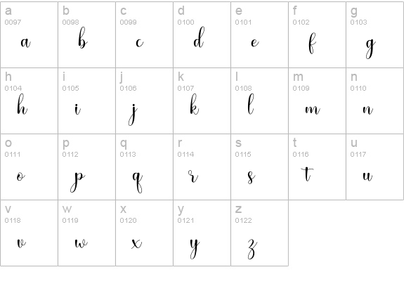 Nattalia lowercase a-z preview