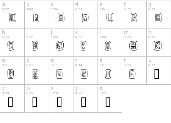 Natural Signs lowercase a-z preview