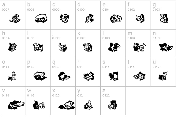 Nature Mix ICG lowercase a-z preview