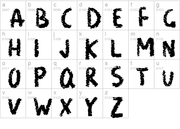 Neat Chalk lowercase a-z preview