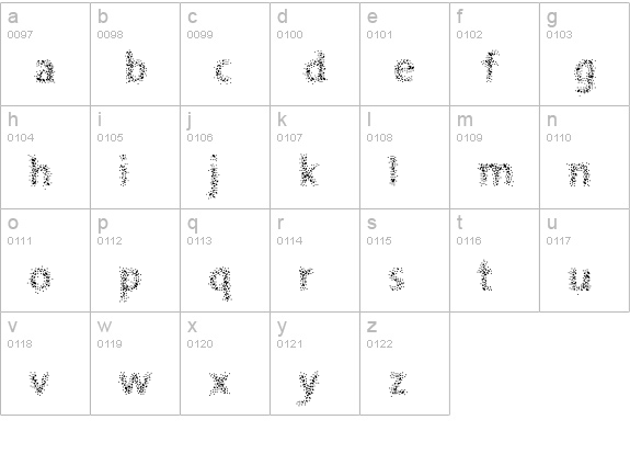 Nebulae Four lowercase a-z preview