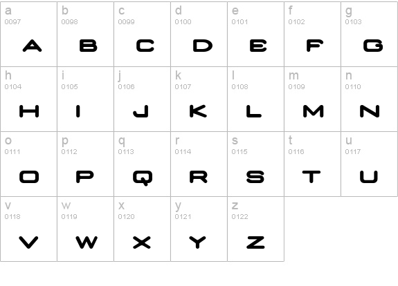 Nedian-Bold lowercase a-z preview