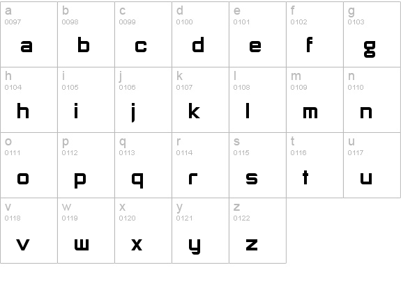NeeskensBlack lowercase a-z preview