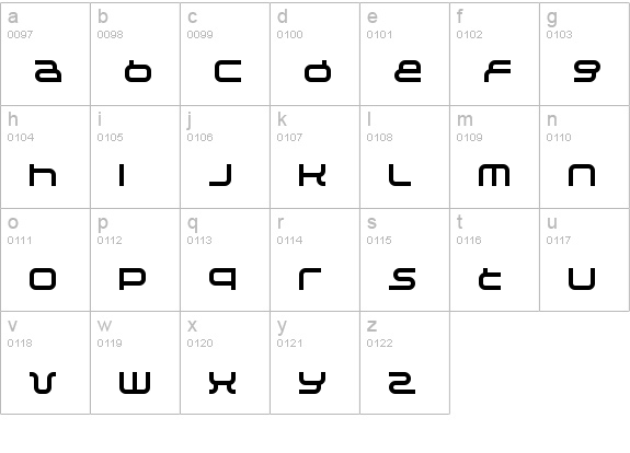 Negative 12 lowercase a-z preview