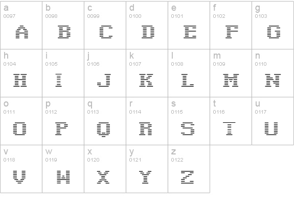 Negative Tuning lowercase a-z preview