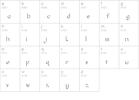 NegativeSpace lowercase a-z preview