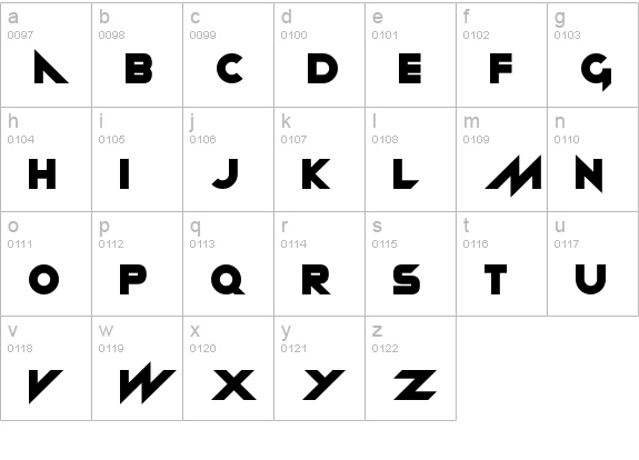 Neon Machine lowercase a-z preview