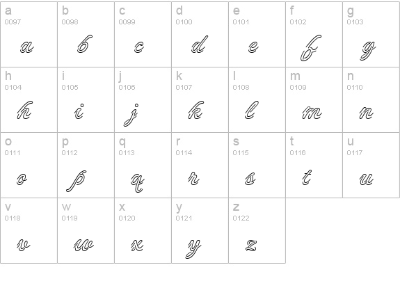 NeonDerthaw lowercase a-z preview