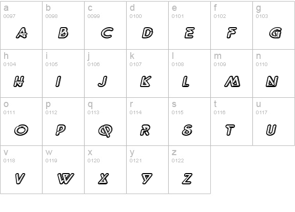 Neonz-Extended Italic lowercase a-z preview
