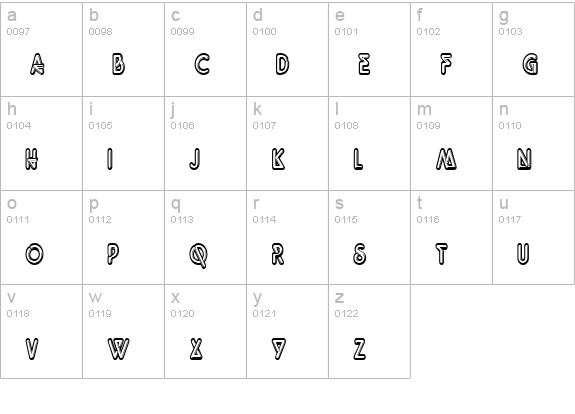 NeonzCondensed Normal lowercase a-z preview
