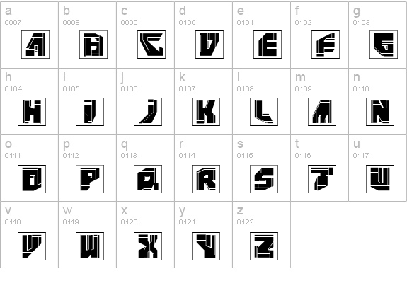NeoPanFrames lowercase a-z preview