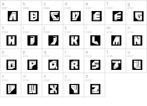NeoPanSquares lowercase a-z preview