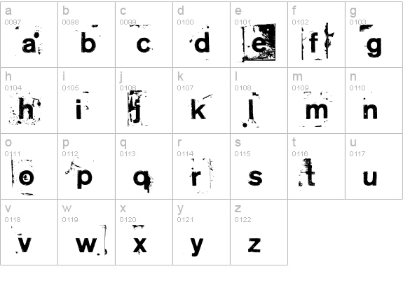 NeoPrint M319 lowercase a-z preview