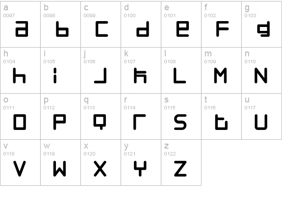 Neostyle lowercase a-z preview