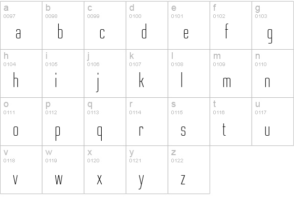 NesobriteCdLt-Regular lowercase a-z preview