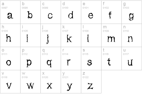 Netherworld lowercase a-z preview