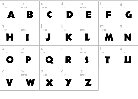 Neuland-Solid lowercase a-z preview