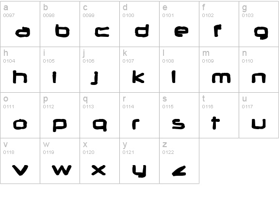 Neuropol Ink lowercase a-z preview