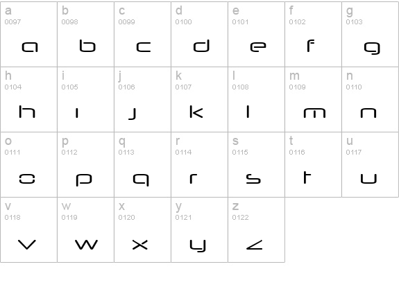 Neuropol Nova Xp lowercase a-z preview