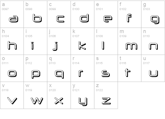 Neuropol X 3D lowercase a-z preview