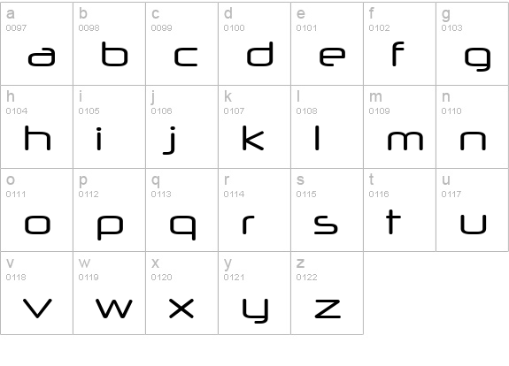Neuropol X Free lowercase a-z preview