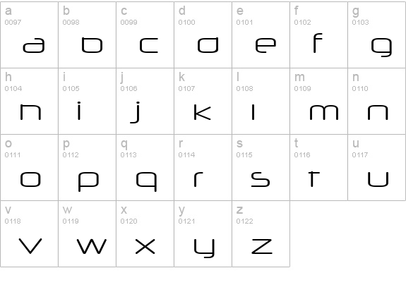 Neuropol X Lite lowercase a-z preview