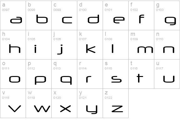 Neuropol X Xp lowercase a-z preview