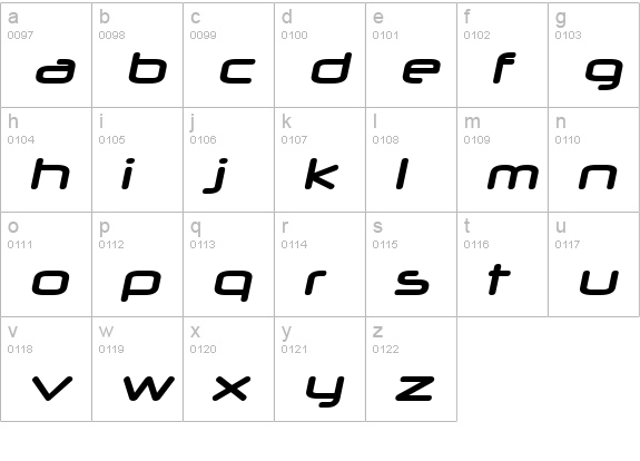 Neuropol X Xp Bold Italic lowercase a-z preview