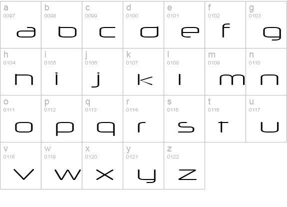Neuropol X Xp Lite lowercase a-z preview