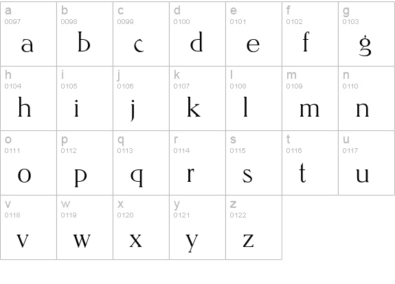 Nevada-Xlight lowercase a-z preview