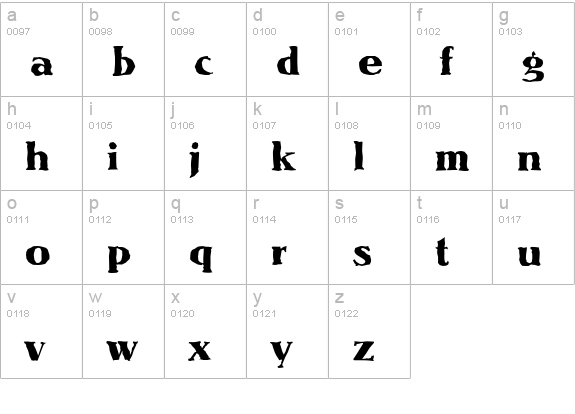 NevadaAntique-Xbold-Regular lowercase a-z preview