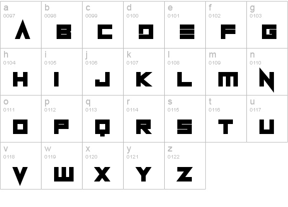 Never Surrender lowercase a-z preview