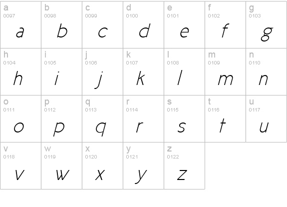 New Cicle Fina Italic lowercase a-z preview