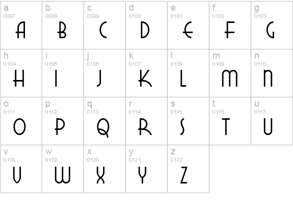 New Deal Deco NF lowercase a-z preview
